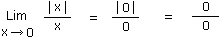 comment calculer la limite de |x|/x pour x tend vers 0 ?